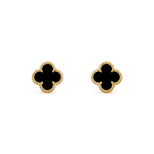 [WZQ]CLOVER MINI 9.5MM BLACK MOP EARRINGS
