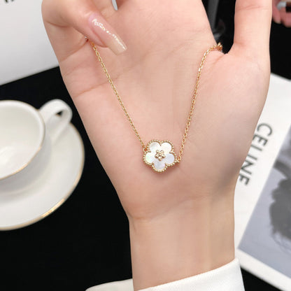 [WZQ]LUCKY  WHITE MOP  PLUM BLOSSOM NECKLACE
