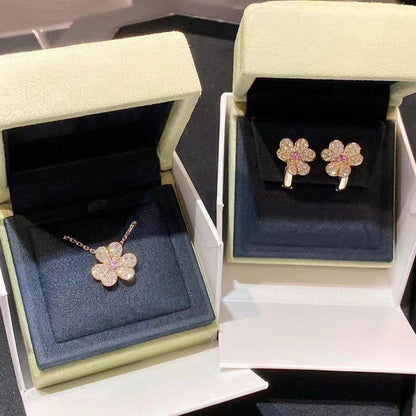 [WZQ]FRIVOLE ROSE GOLD FLOWER DIAMOND NECKLACE