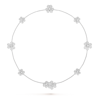 [WZQ]FRIVOLE SILVER 9 FLOWERS NECKLACE